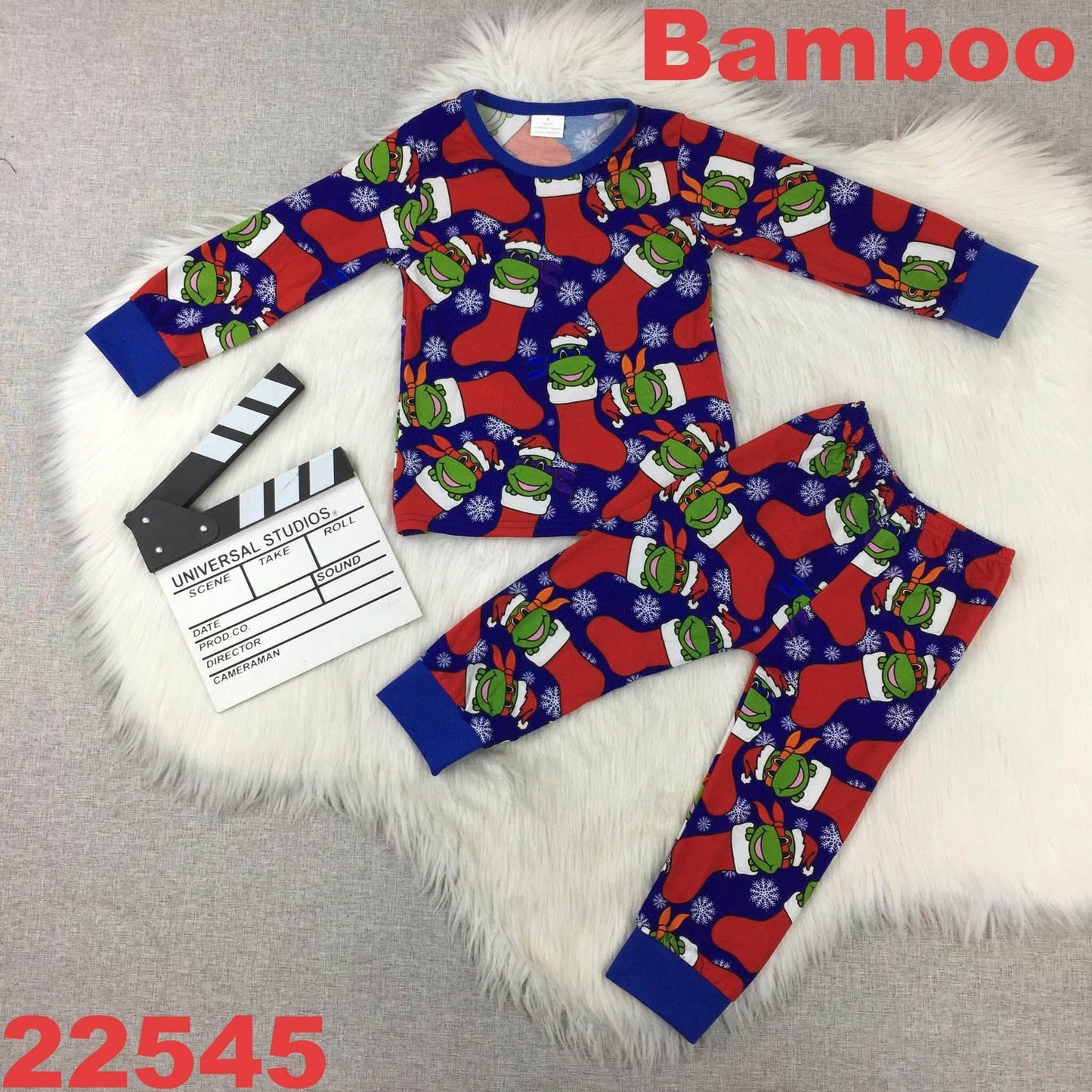 Bamboo Christmas Turtles Pajamas Set