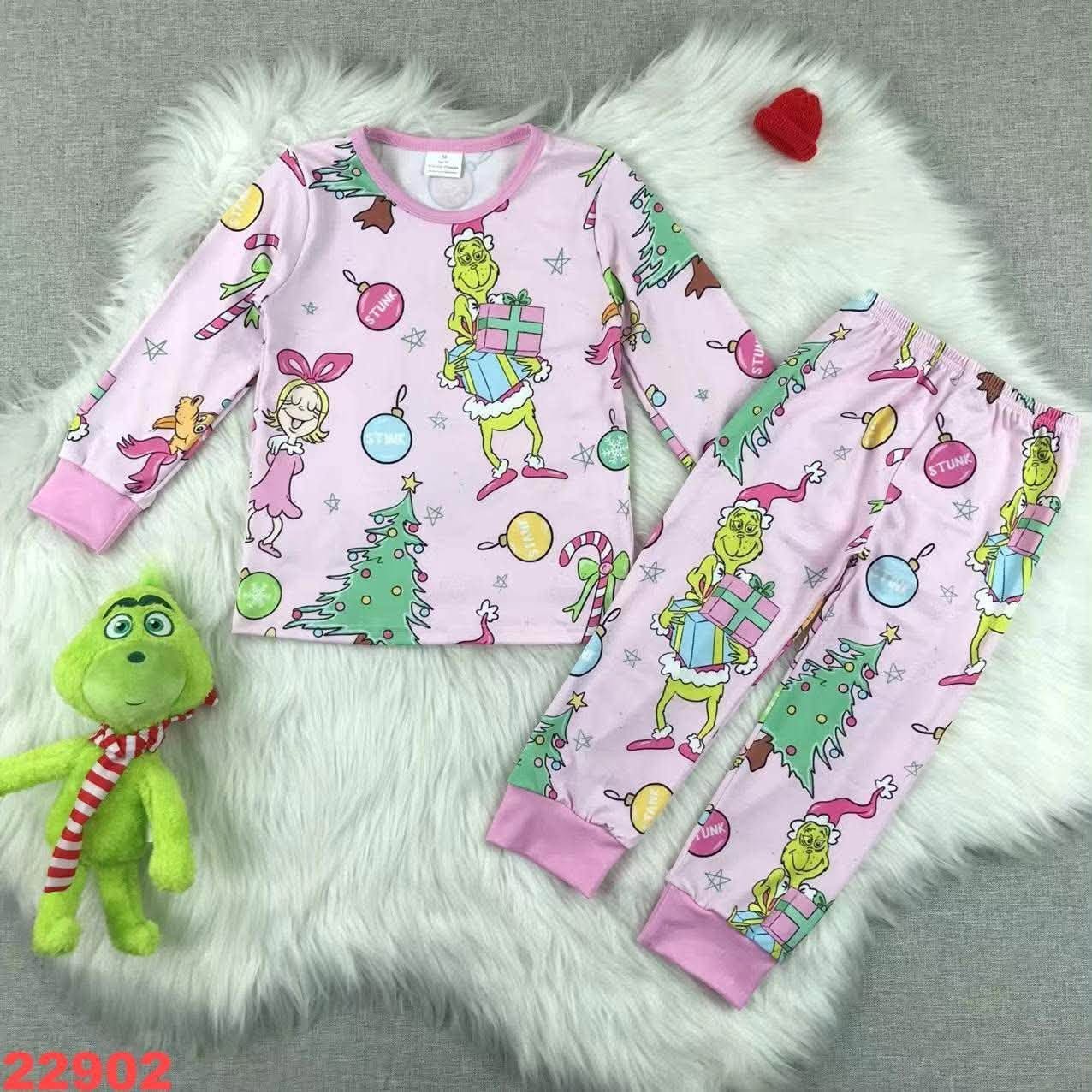 Mean One Pink Christmas Pajamas Set