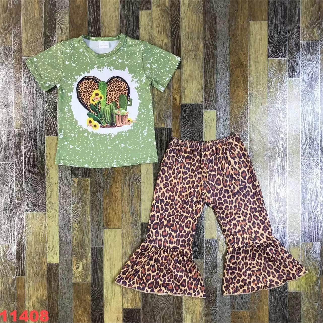 Cheetah Print Cactus Pants Set