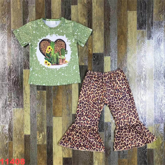 Cheetah Print Cactus Pants Set