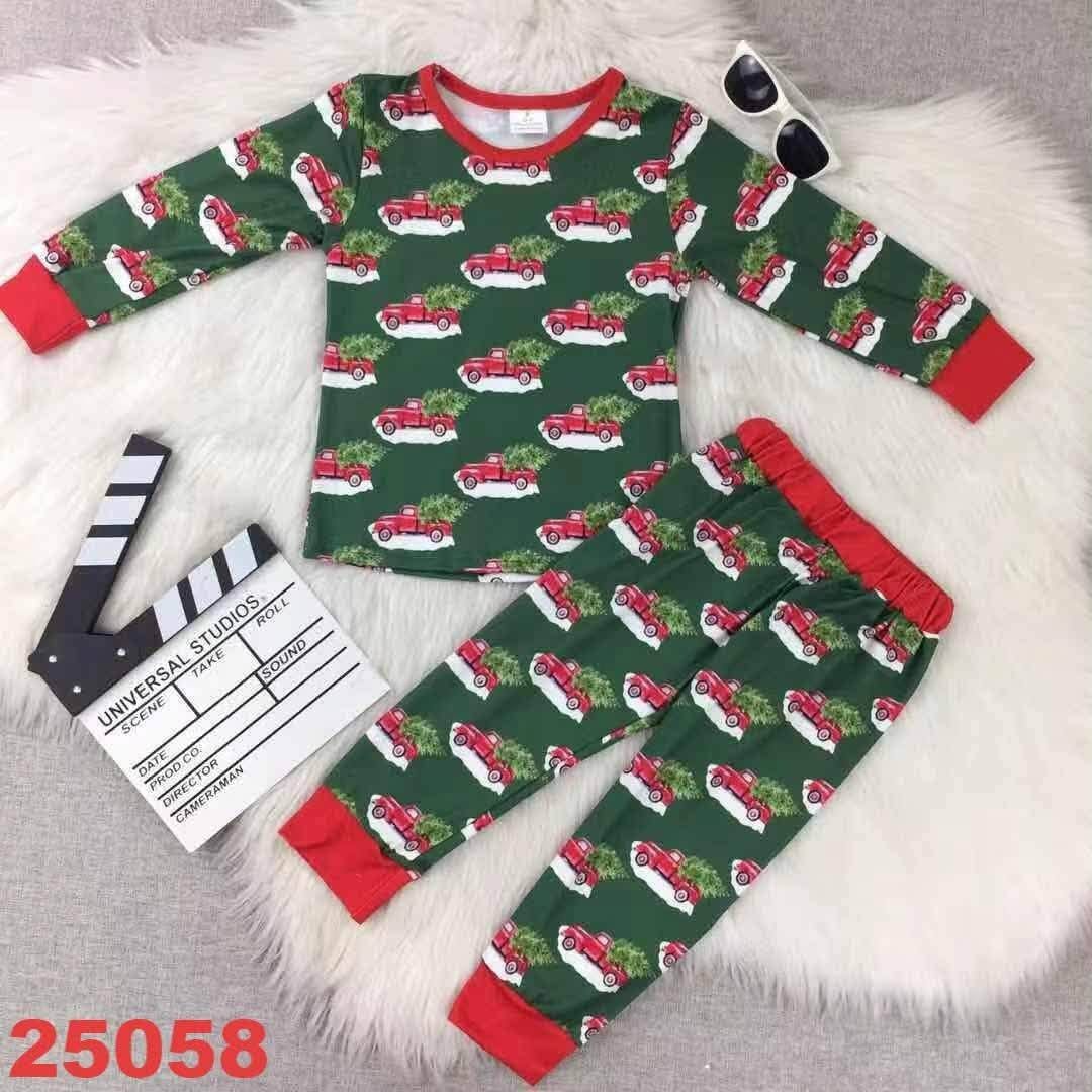 Christmas Tree Truck Pajamas Set