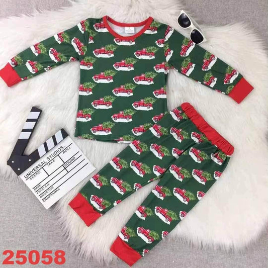 Christmas Tree Truck Pajamas Set