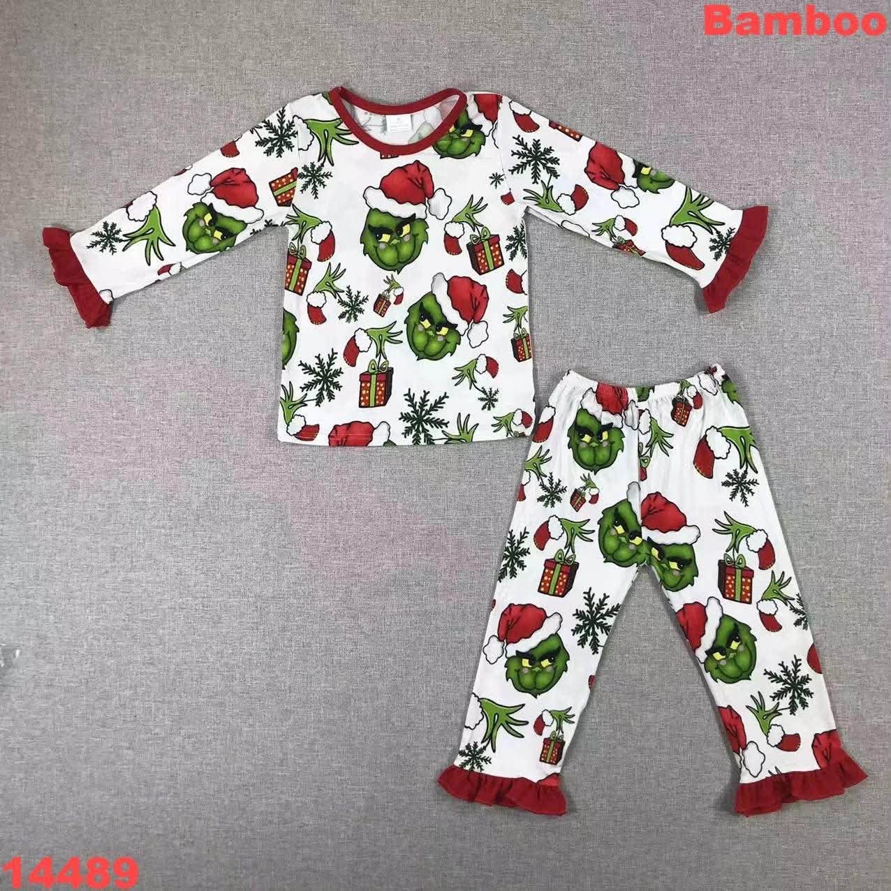 Green Guy Ruffle Pajamas Set