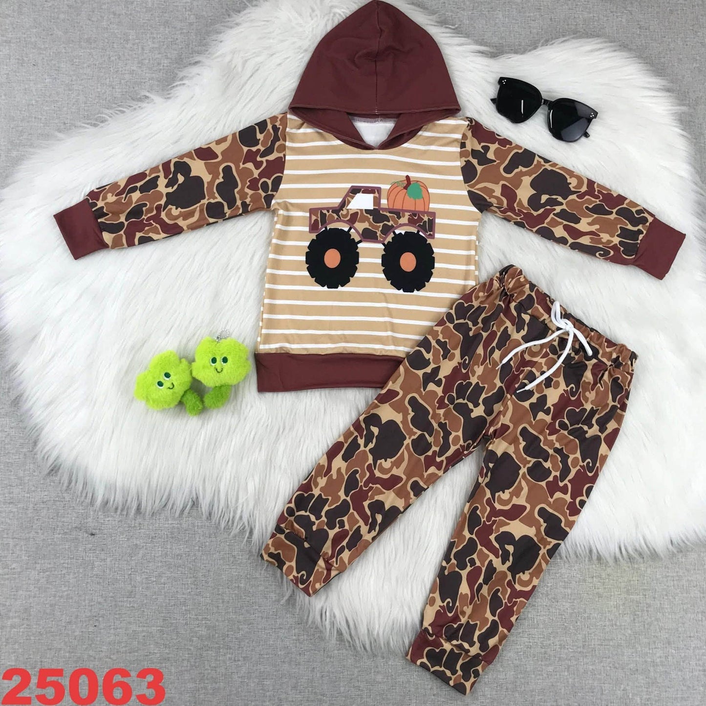 Camo Pumpkin Monster Truck Jogger Set