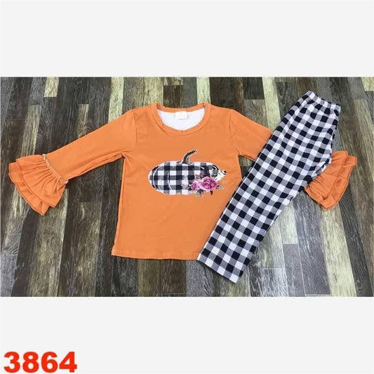 Plaid Pumpkin Pants Set