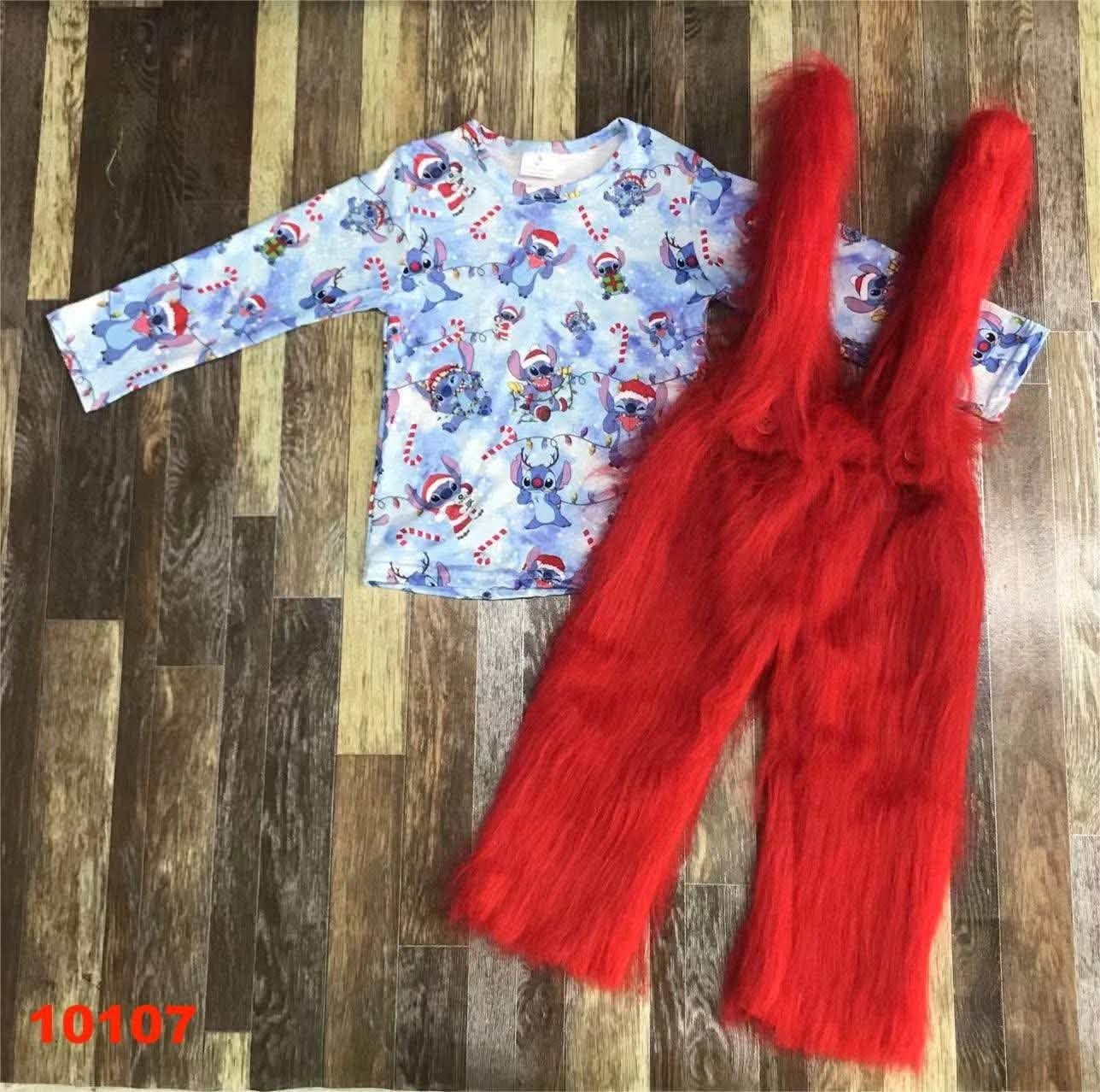 Blue Alien Fuzzy Overall Set