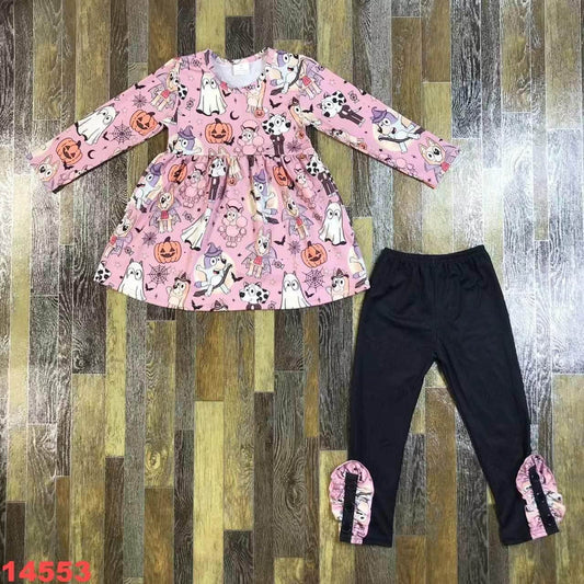 Blue Dog Halloween Pants Set