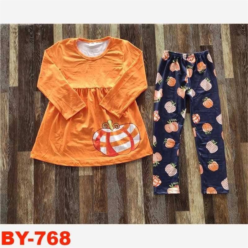 Orange Plaid Pumpkin Pants Set