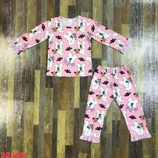 Mouse Ghosts Ruffle Pajama Set