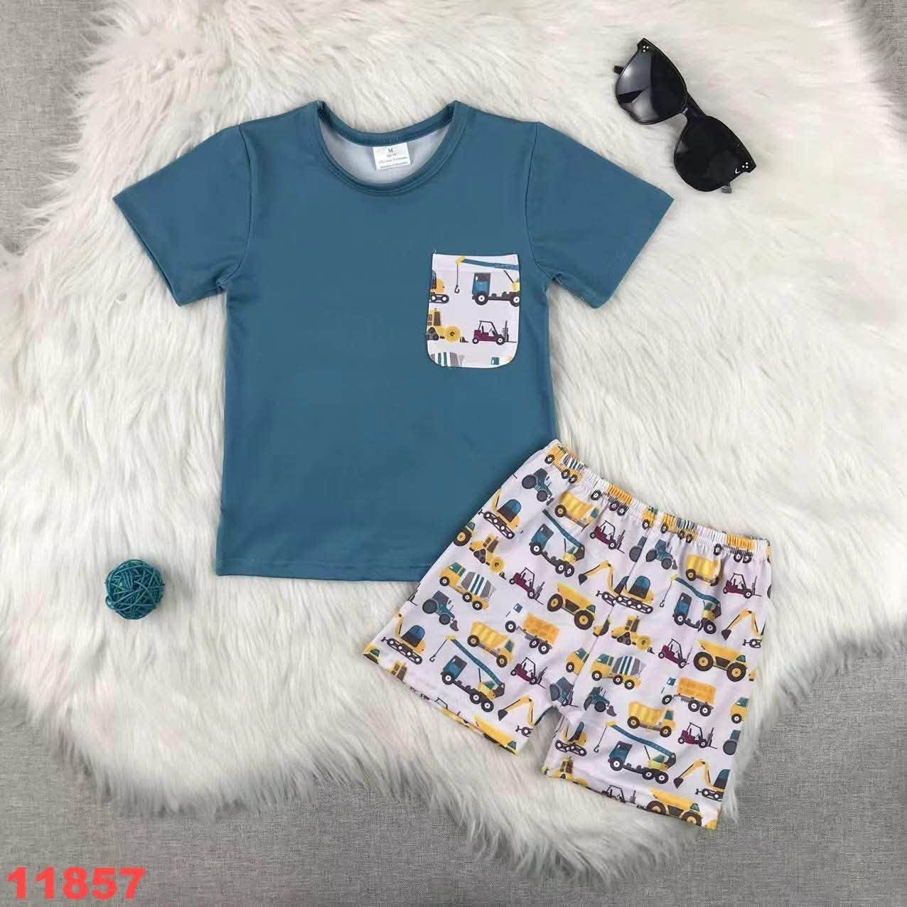 Heavy Equipment Pocket Tee Shorts Set