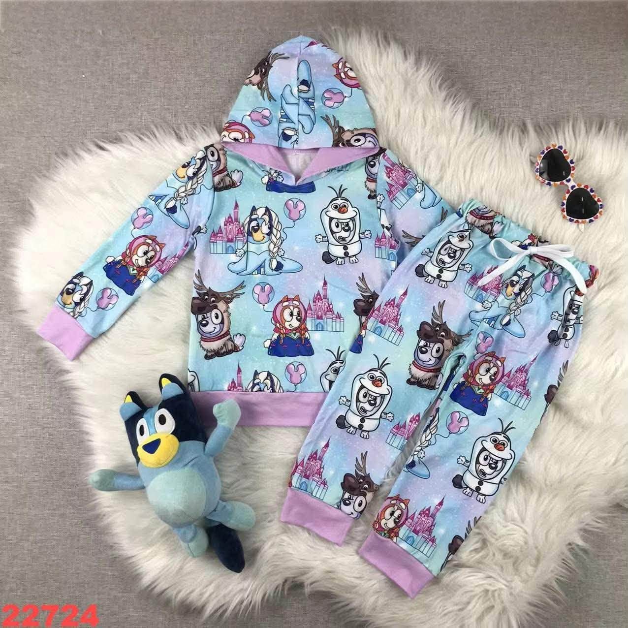 Blue Dog Ice Princess Sweat Suit Set