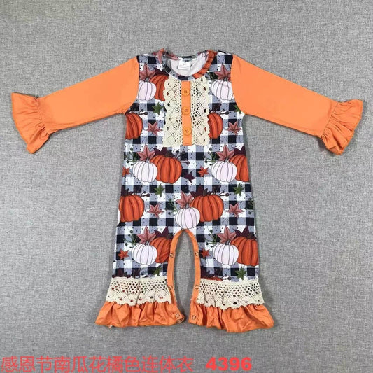 Pumpkin Lace Romper