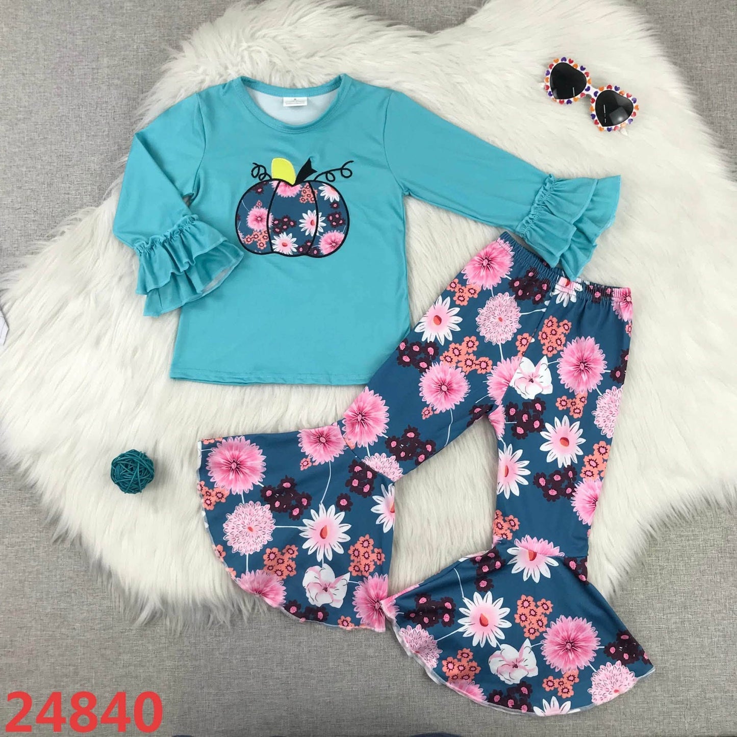 Floral Pumpkin Pants Set