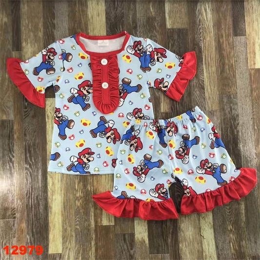 Super Brothers Ruffle Pajama Set