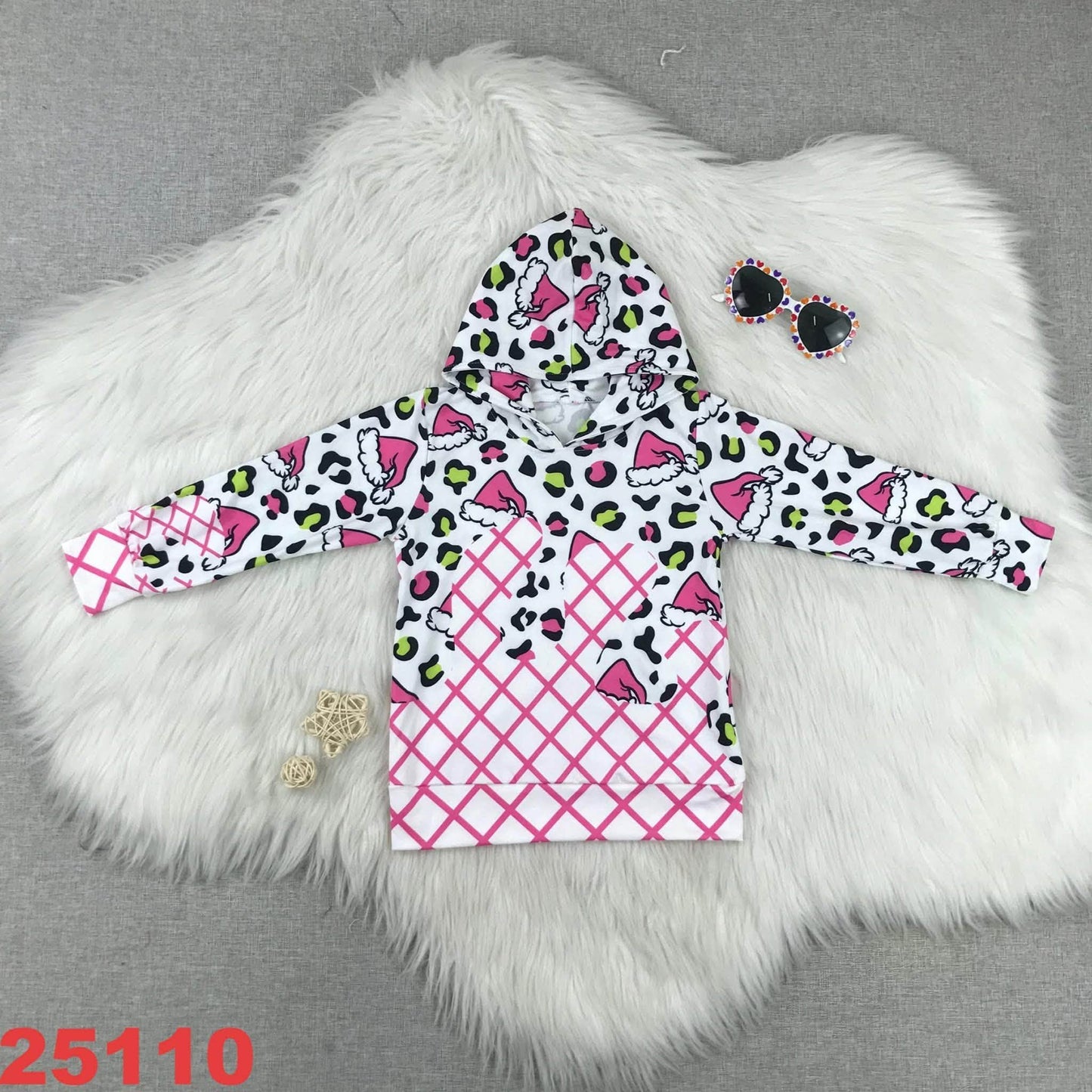 Leopard Print Santa Hat Sweatshirt