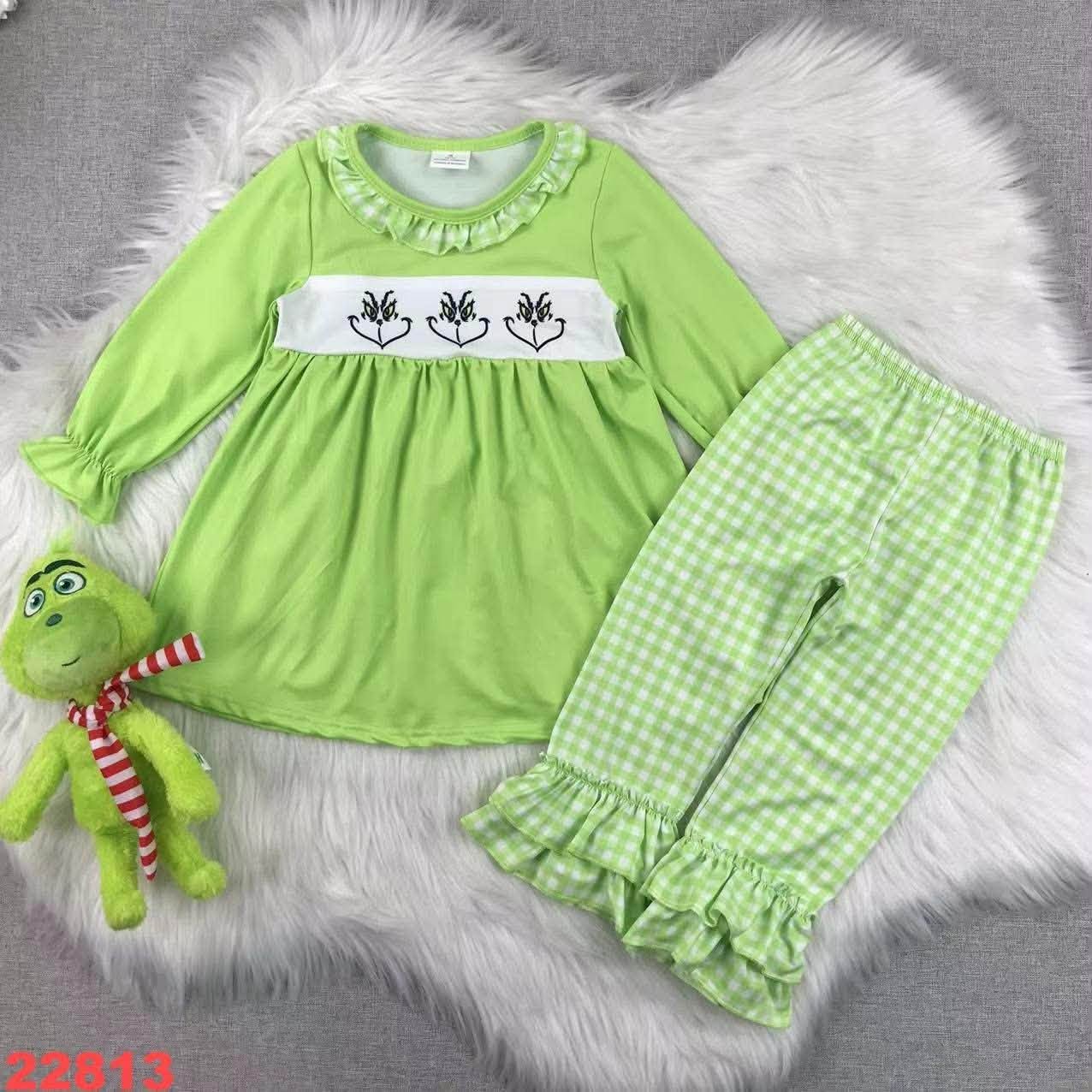 Green Guy Smocked Pants Set