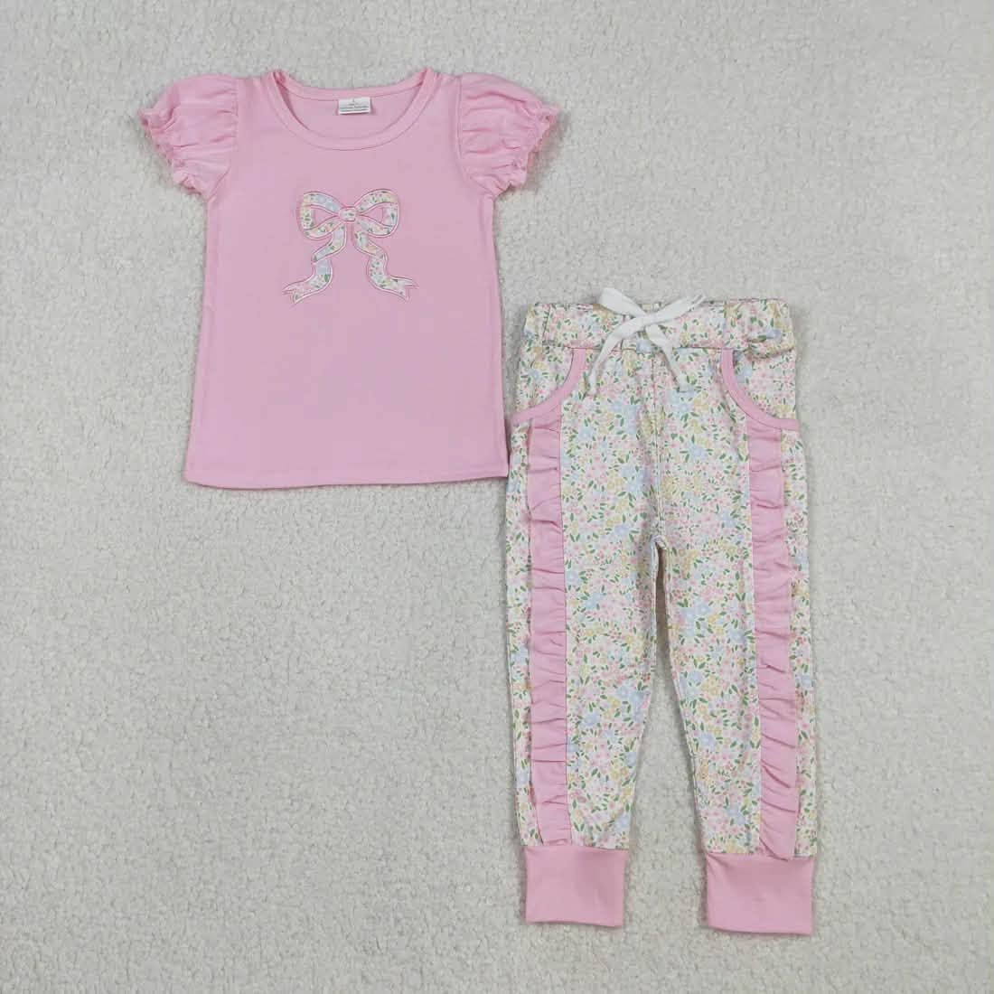 Pink Bow Jogger Set