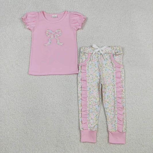 Pink Bow Jogger Set