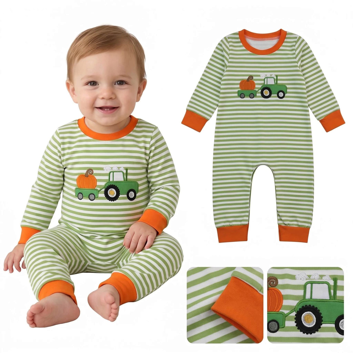 Pumpkin Tractor Romper