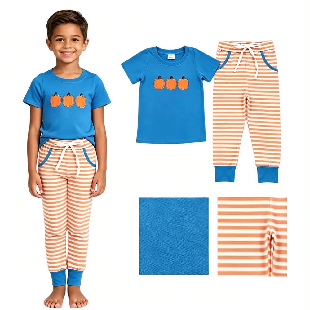 Pumpkin Striped Jogger Set