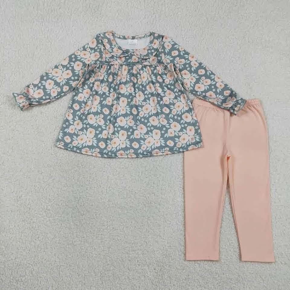 Pink Peonies Pants Set