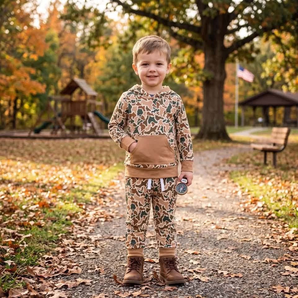 Camo Hooded Jogger Set