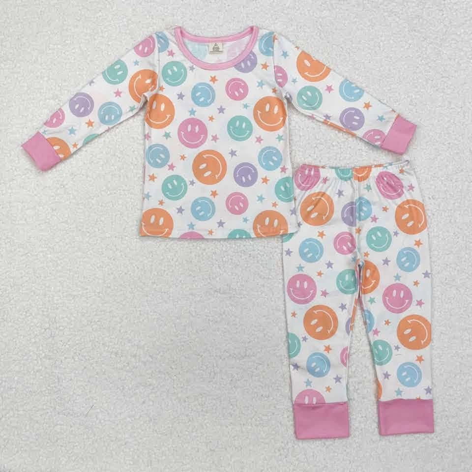 Pastel Smiley Face Pajama Set