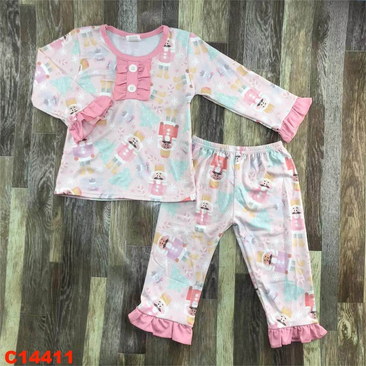 Pink Nutcracker Ruffle Pajama Set