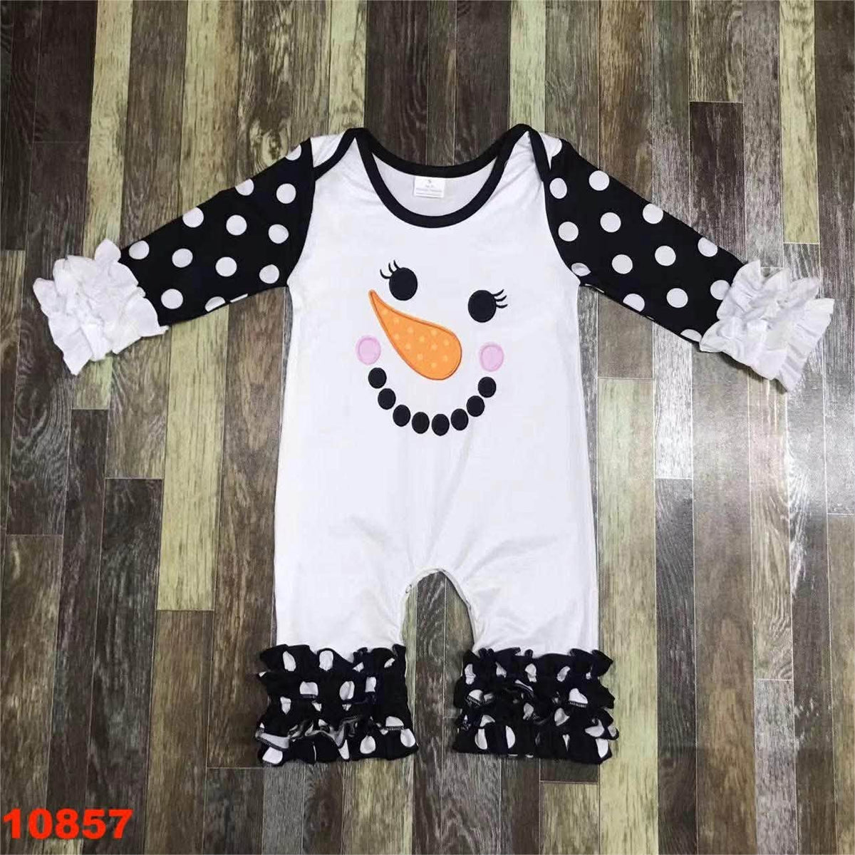 Snowman Ruffle Romper