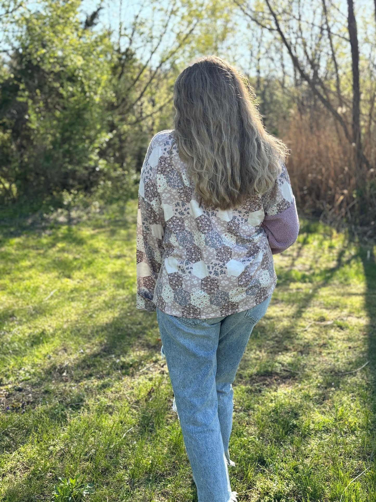 Spice Rose Blooming Fuzzy Cardigan