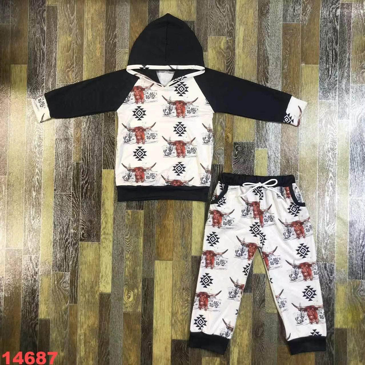Highland Cow Hooded Jogger Set
