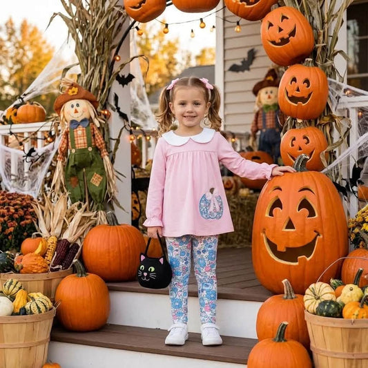 Pumpkin Floral Pants Set