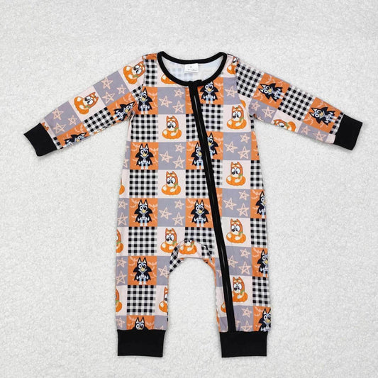 Blue Dog Patchwork Romper