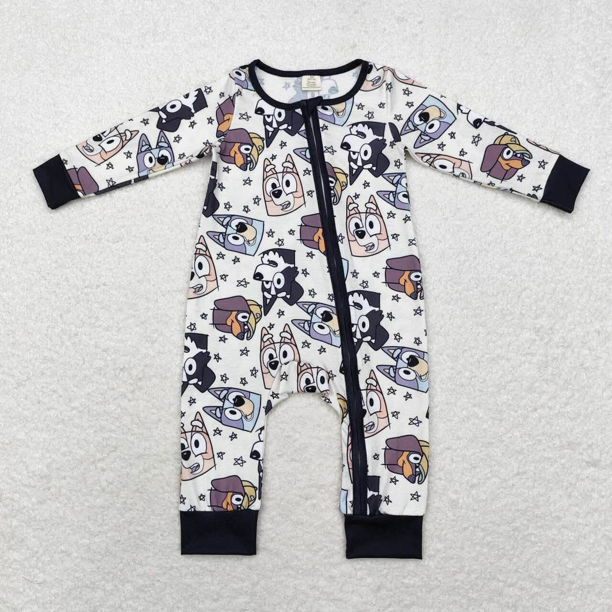 Blue Dog Faces Romper