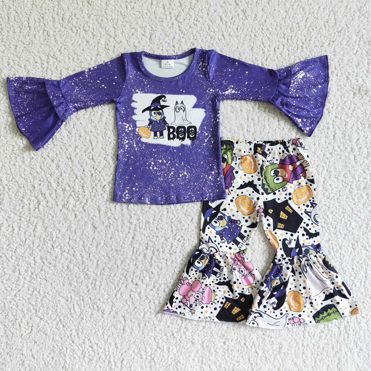 Blue Dog Boo Pants Set