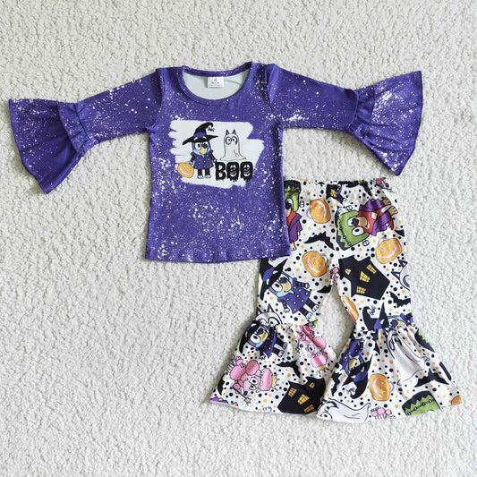 Blue Dog Boo Pants Set