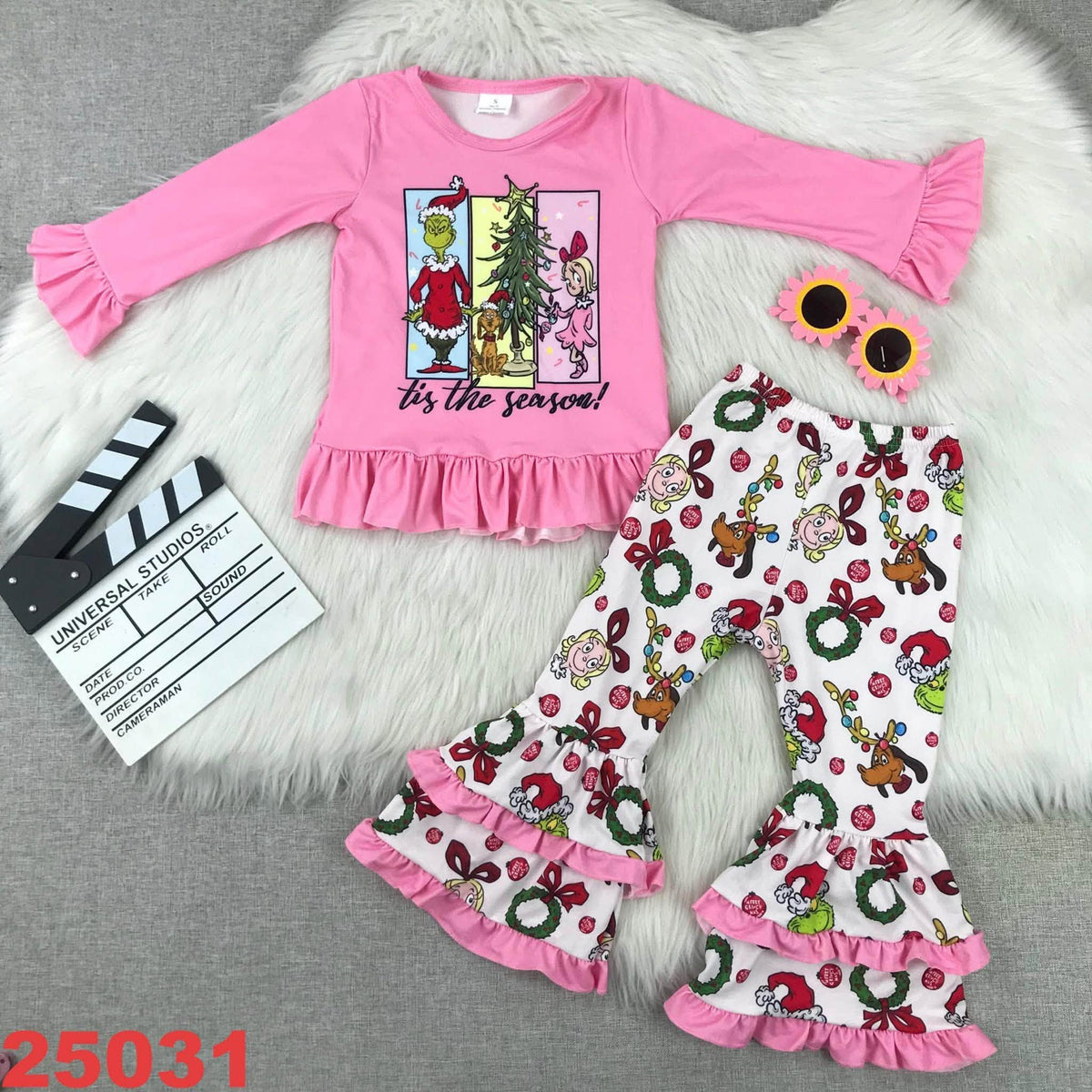 Tis the Season Ruffle Tiered Pants Set