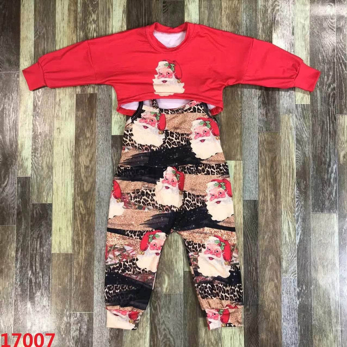 Cheetah Print Santa Overshirt Set
