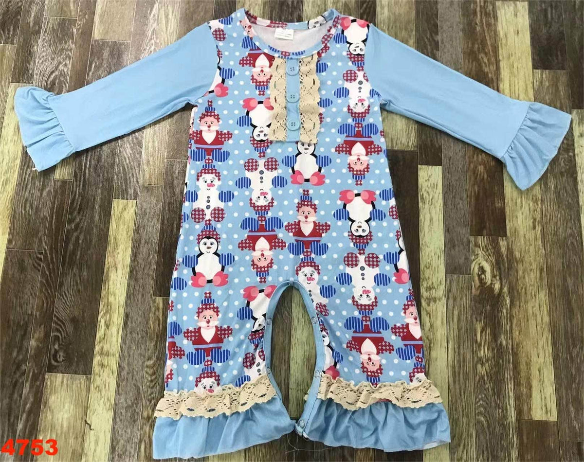 Snowman Santa Lace Romper