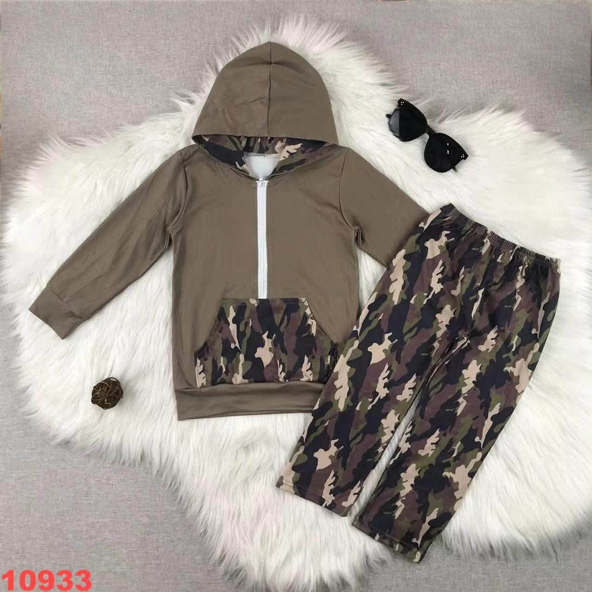 Camo Hooded Pants Set