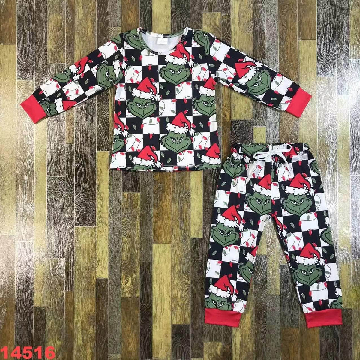 Checkered Green Guy Pajama Set