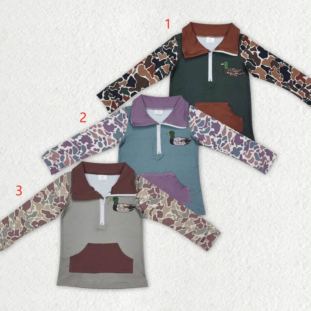 Camo Quarter Zip Pullovers