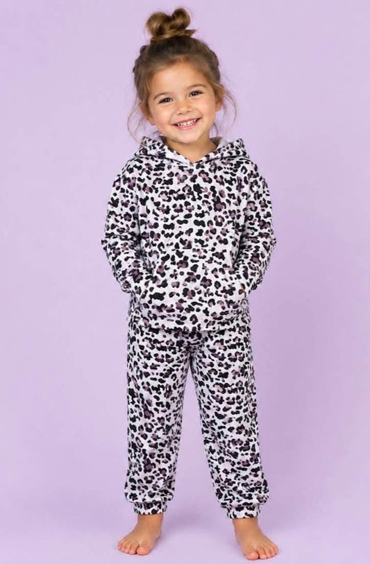 Girls Leopard Hooded Set