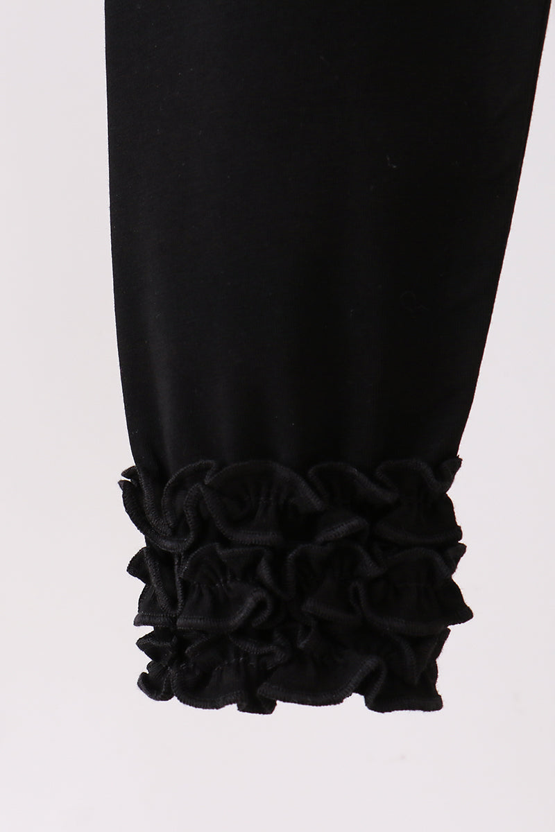 Black icing ruffle pants
