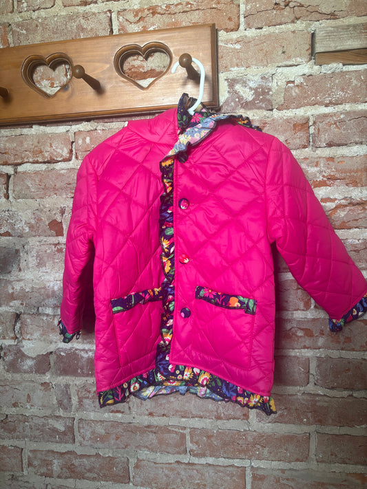 Pink Floral Hoodie Jacket