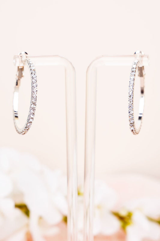 Silvertone or Goldtone Hoop Earrings