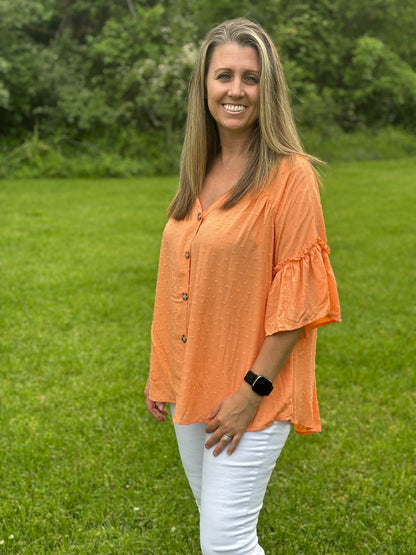 Peach Ruffle Bottom Top