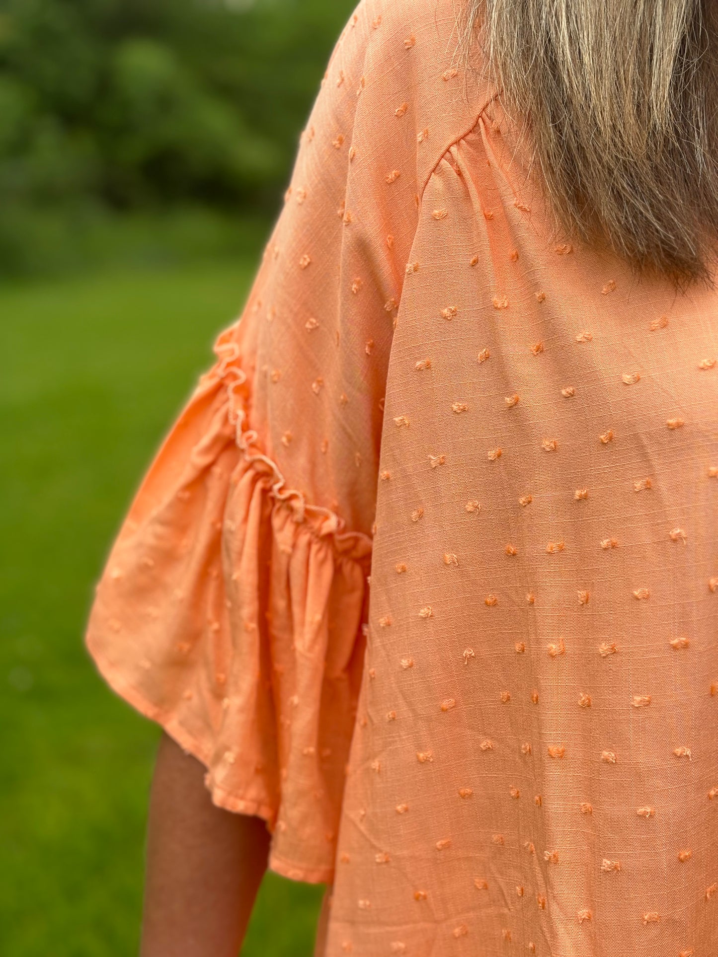 Peach Ruffle Bottom Top