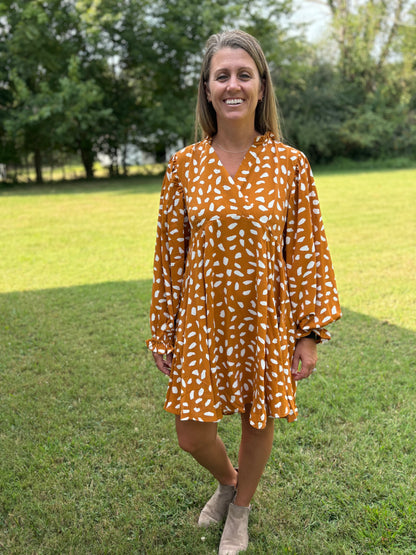 Mustard Print Umgee Dress