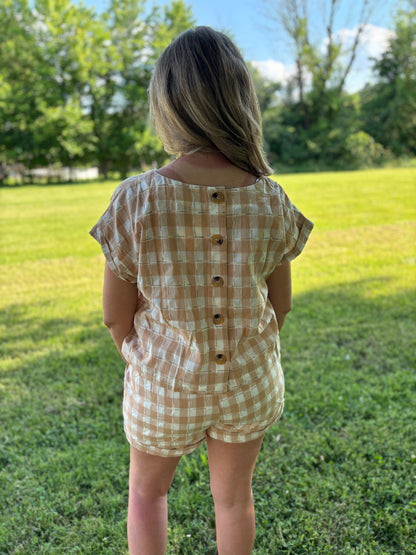 Tan Plaid Set